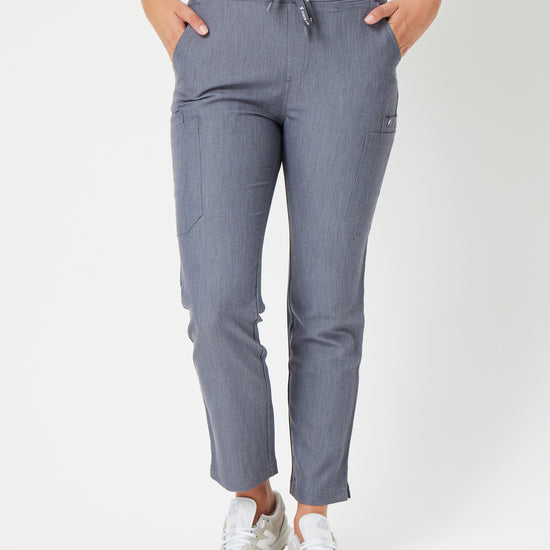 grey skinny leg women's scrub pants