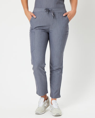grey skinny leg women's scrub pants