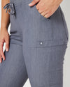 CLARISSA Skinny Leg Scrub Pants - Steel Grey | SLTECH™