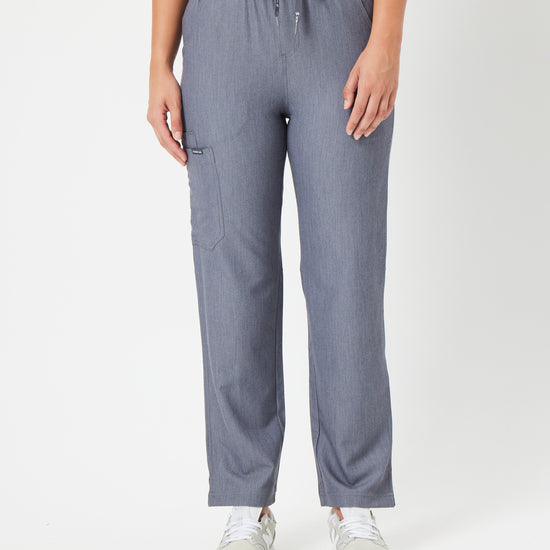 grey straight leg women's scrub pants