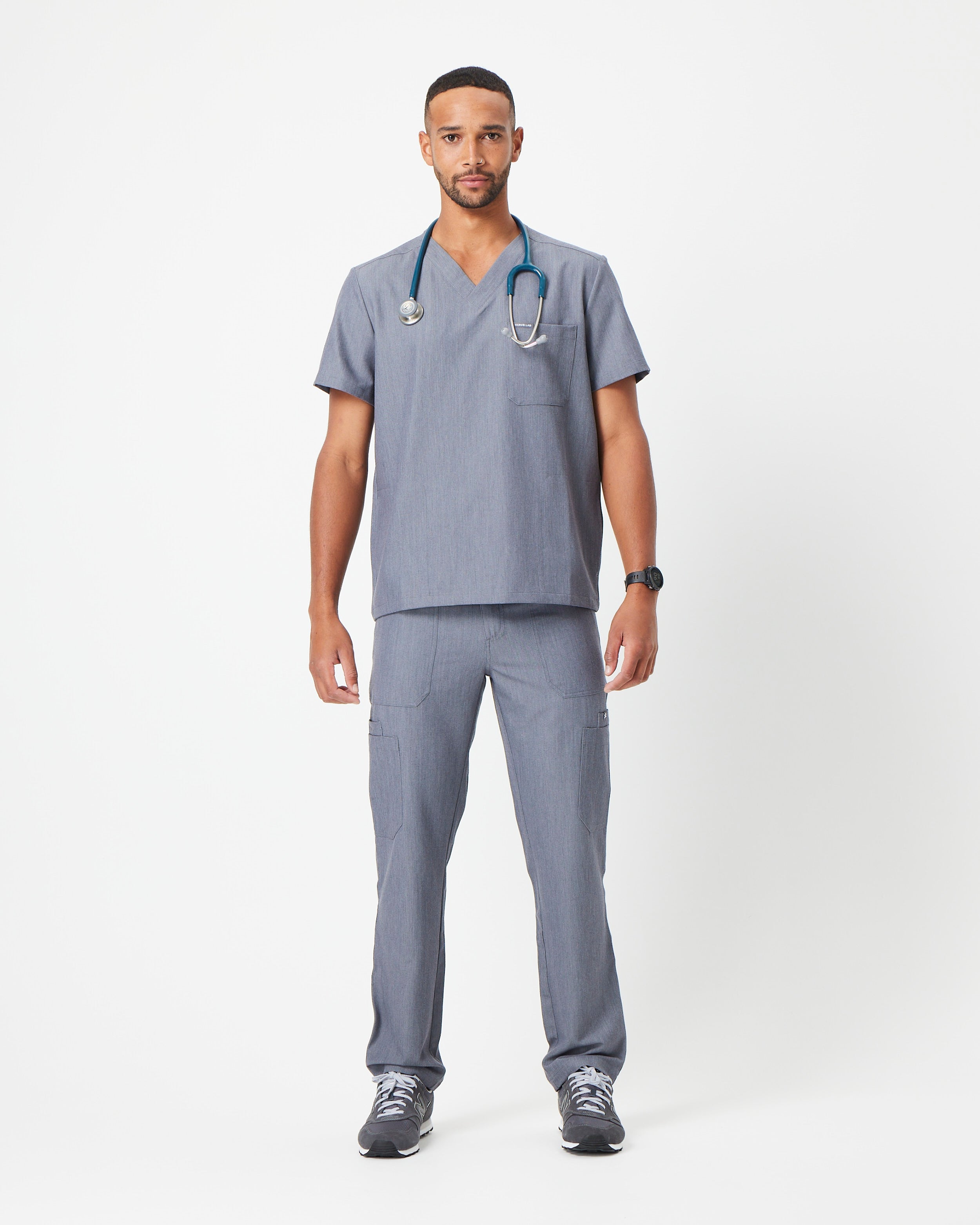 Women's Elizabeth Two Pocket Scrub Top | Steel Grey – Scrub Lab