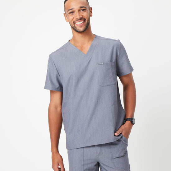 grey men's scrub top