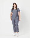 ELIZABETH Two Pocket Scrub Top - Steel Grey | SLTECH™