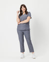 CLARISSA Skinny Leg Scrub Pants - Steel Grey | SLTECH™