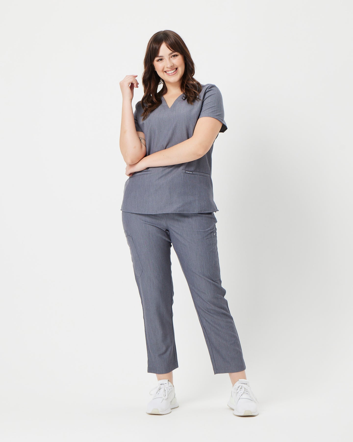 CLARISSA Steel Grey Skinny Leg Scrub Pants – Scrub Lab - Premium ...