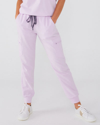 lilac women's jogger scrub pants
