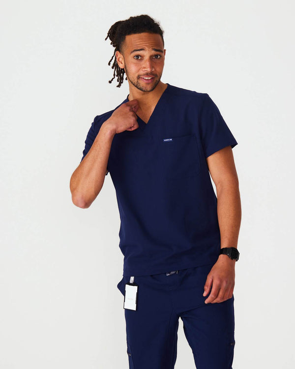 IAN Three Pocket Scrub Top - Navy | SLTECH™