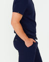 WEARY Three Chest Pocket Scrub Top - Navy | SLTECH™