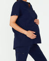 TRACY Maternity Scrub Top - Navy | SLTECH™