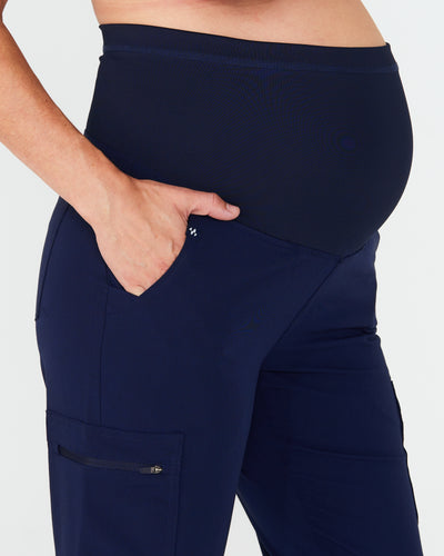 navy women's maternity scrub pants