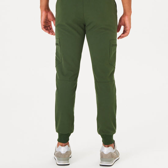 khaki men's jogger scrub pants