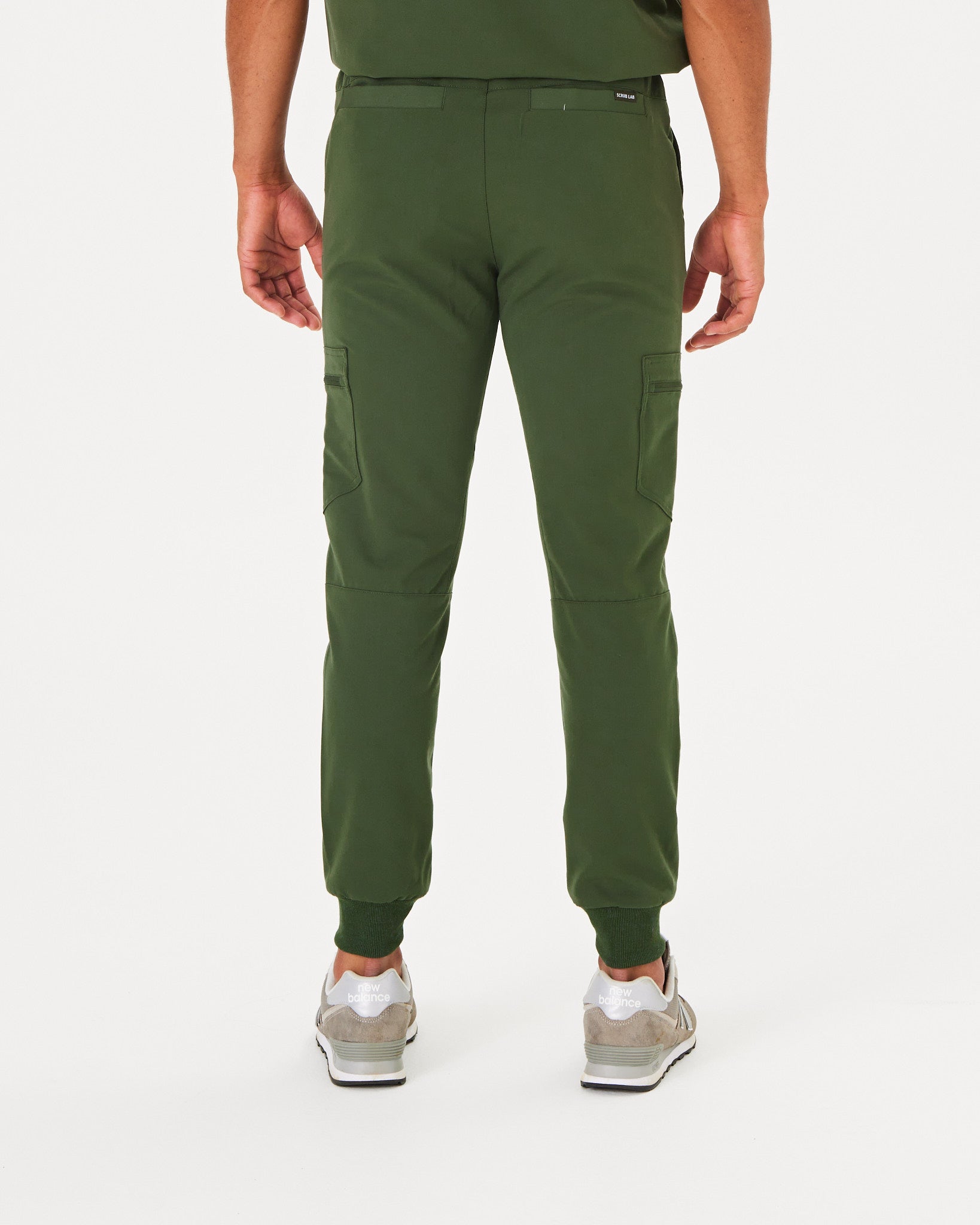 khaki men's jogger scrub pants