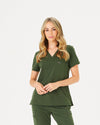 FLORENCE Three Chest Pocket Scrub Top - Combat Khaki | SLTECH™