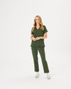 CLARISSA Skinny Leg Scrub Pants - Combat Khaki | SLTECH™