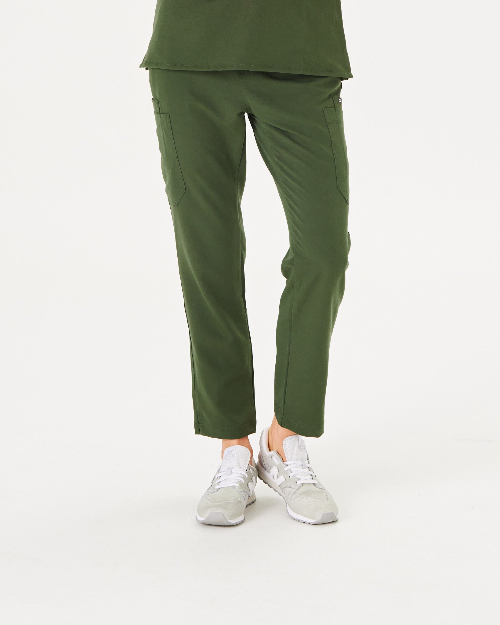 khaki skinny leg women's scrub pants