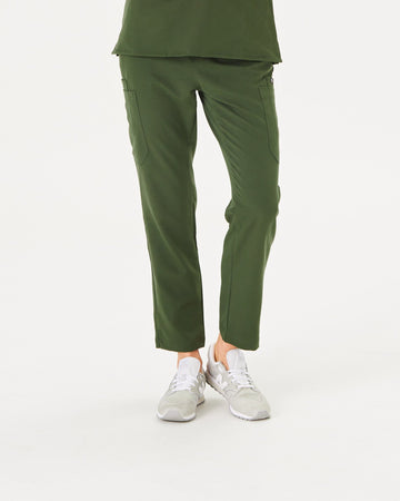 khaki skinny leg women's scrub pants