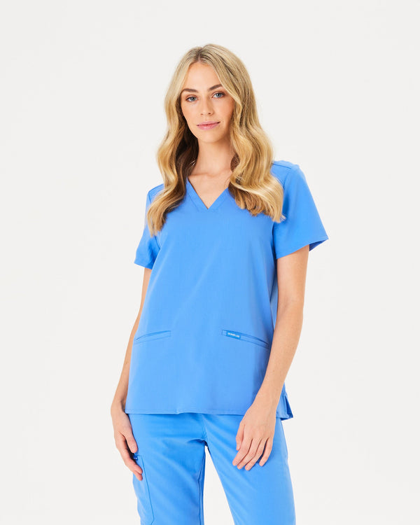 ELIZABETH Two Pocket Scrub Top - Ceil | SLTECH™