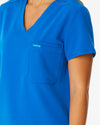 FLORENCE Three Chest Pocket Scrub Top - Royal Blue | SLTECH™