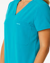 FLORENCE Three Chest Pocket Scrub Top (Original SLTECH™ fabric) - Teal - CLEARANCE