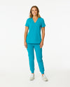 FLORENCE Three Chest Pocket Scrub Top (Original SLTECH™ fabric) - Teal - CLEARANCE