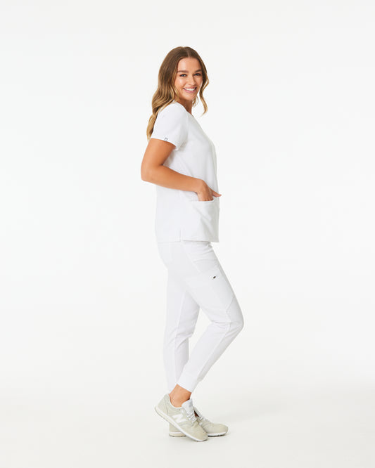 LUCY Jogger Scrub Pants - (Original SLTECH™ fabric) Pure White - CLEARANCE