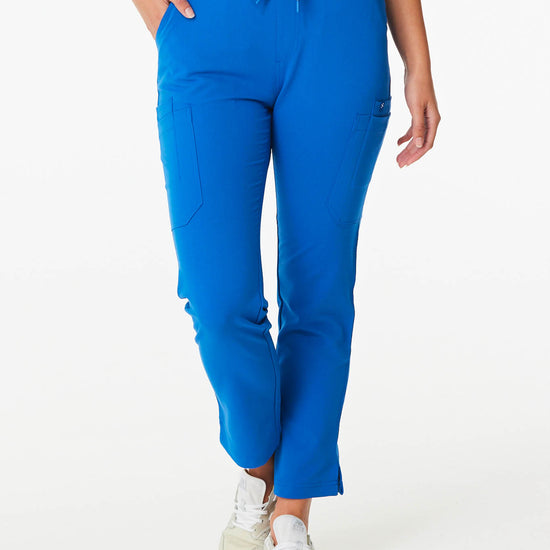 royal blue skinny leg women's scrub pants