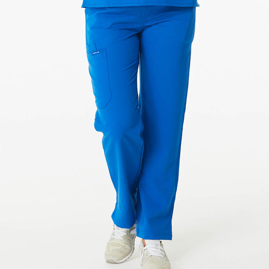 royal blue straight leg women's scrub pants