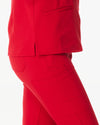 CLARISSA Skinny Leg Scrub Pants - Rouge Red | SLTECH™ - CLEARANCE