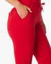 CLARISSA Skinny Leg Scrub Pants - Rouge Red | SLTECH™ - CLEARANCE