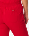 CLARISSA Skinny Leg Scrub Pants - Rouge Red | SLTECH™ - CLEARANCE