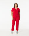 CLARISSA Skinny Leg Scrub Pants - Rouge Red | SLTECH™ - CLEARANCE