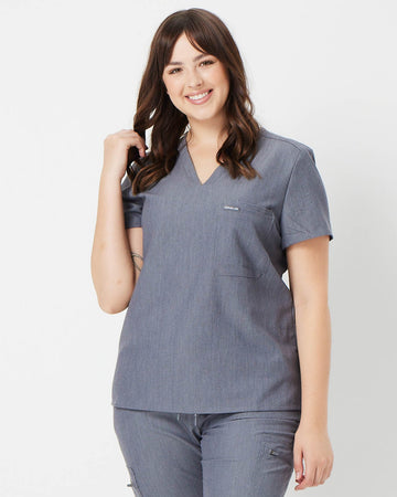 grey women's scrub top