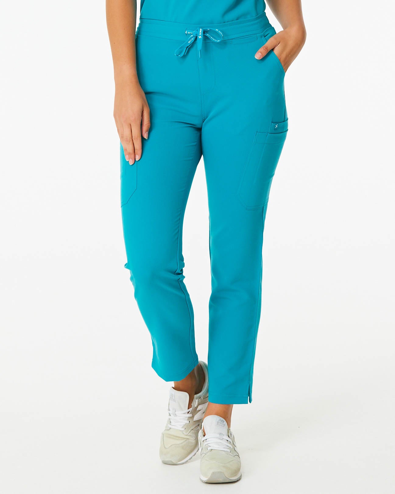 teal skinny leg women's scrub pants