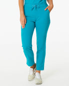 teal skinny leg women's scrub pants