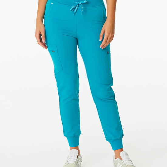 teal women's jogger scrub pants